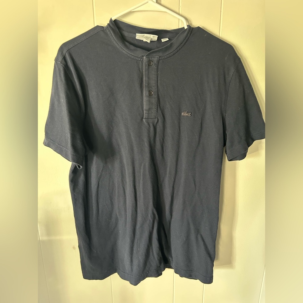 Lacoste Men's Dark Blue Casual Button Down Shirt